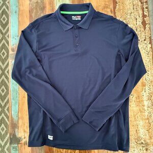 FILA Golf Men's Long Sleeve Blue Polo Shirt Size Large